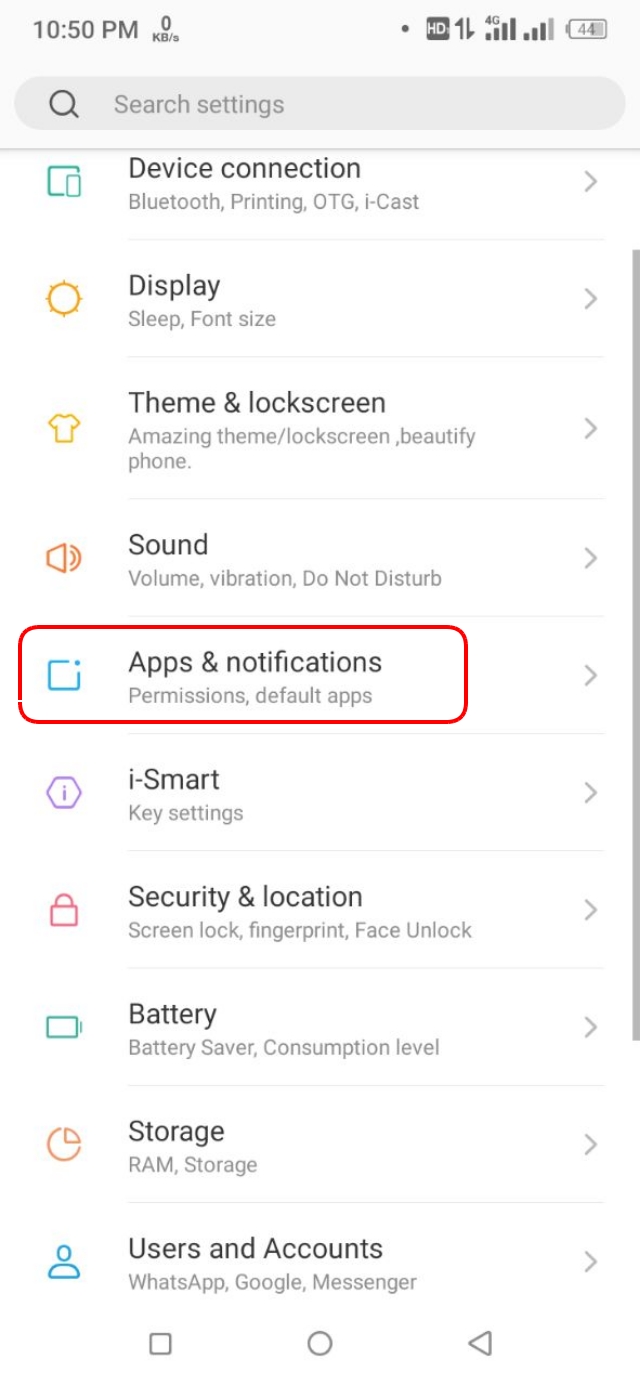 Settings > Apps > See all apps